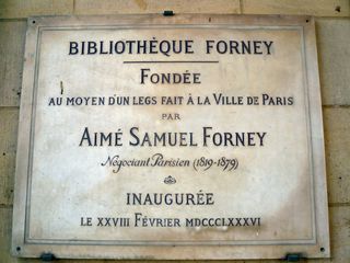 Bibliothèque forney plaque