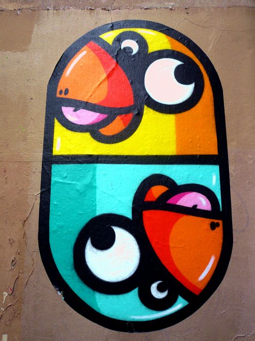Street art perroquet 07 04 13