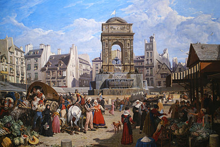 435px-Innocents1822 1822 john james chalon le marché et la fontaine des innocents